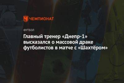 Главный тренер «Днепр-1» высказался о массовой драке футболистов в матче с «Шахтёром»