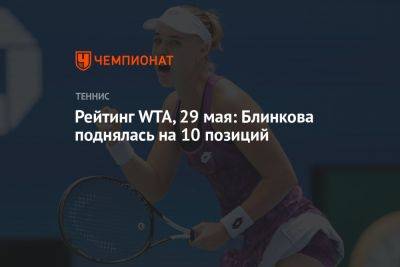 Рейтинг WTA, 29 мая: Блинкова поднялась на 10 позиций