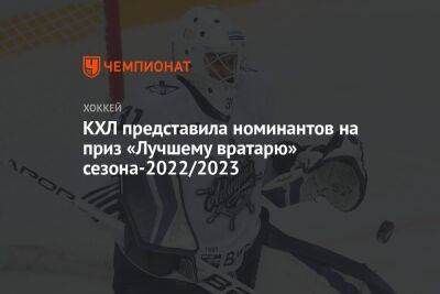 КХЛ представила номинантов на приз «Лучшему вратарю» сезона-2022/2023