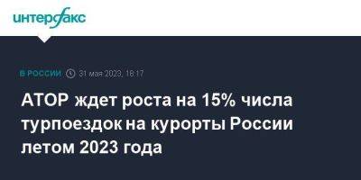 АТОР ждет роста на 15% числа турпоездок на курорты России летом 2023 года