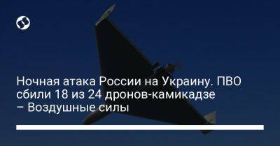 Ночная атака России на Украину. ПВО сбили 18 из 24 дронов-камикадзе – Воздушные силы
