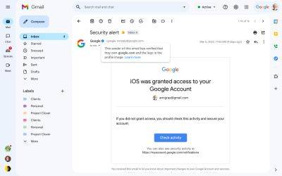 В Gmail теперь тоже есть «синие галочки» верификации — они помогут легче отличать официальные письма от мошеннических