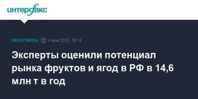 Эксперты оценили потенциал рынка фруктов и ягод в РФ в 14,6 млн т в год