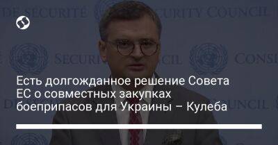 Есть долгожданное решение Совета ЕС о совместных закупках боеприпасов для Украины – Кулеба