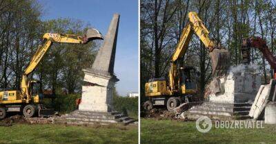 В Польше снесли Памятник благодарности Красной армии – фото и видео