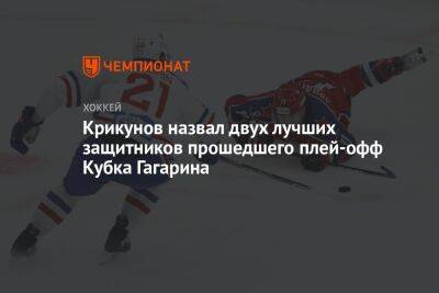 Крикунов назвал двух лучших защитников прошедшего плей-офф Кубка Гагарина