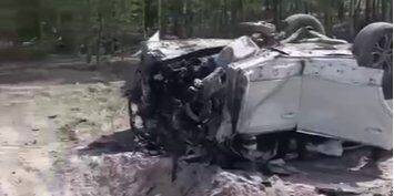 Появились видео и фото с места взрыва автомобиля Прилепина