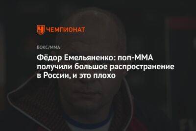 Фёдор Емельяненко: поп-MMA получили большое распространение в России, и это плохо