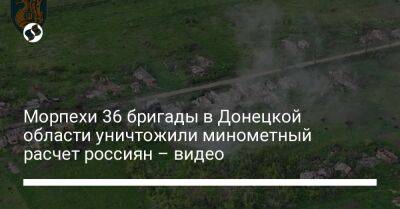 Морпехи 36 бригады в Донецкой области уничтожили минометный расчет россиян – видео