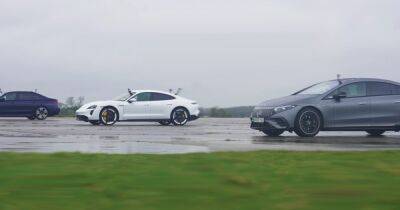 Электромобили Mercedes, BMW и Porsche сравнили в заезде по прямой (видео)