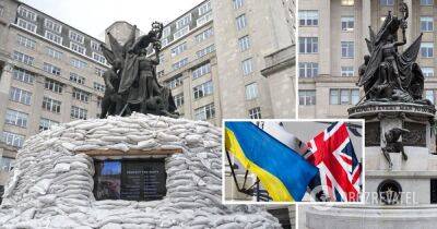 Евровидение 2023 – в Ливерпуле памятник Нельсону обложили мешками с песком в знак солидарности с Украиной – видео