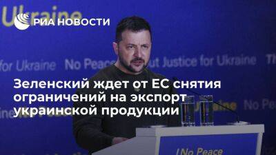 Зеленский заявил, что ждет от ЕС снятия ограничений на экспорт украинской агропродукции