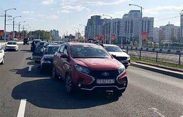 В Минске произошло ДТП с «паровозиком» из шести автомобилей