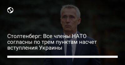 Столтенберг: Все члены НАТО согласны по трем пунктам насчет вступления Украины