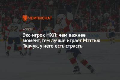 Мэттью Ткачук - Экс-игрок НХЛ: чем важнее момент, тем лучше играет Мэттью Ткачук, у него есть страсть - championat.com - Лондон - шт.Флорида