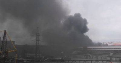 Видно густой черный дым: в РФ горит крупнейший завод по производству сельхозтехники (видео)