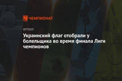 Украинский флаг отобрали у болельщика во время финала Лиги чемпионов