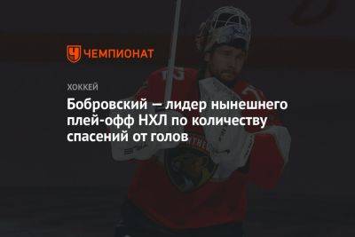 Бобровский — лидер нынешнего плей-офф НХЛ по количеству спасений от голов