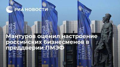 Вице-премьер Мантуров: настроение российских бизнесменов в преддверии ПМЭФ позитивное