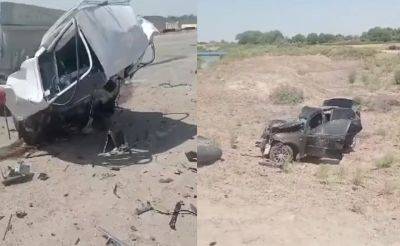 В Узбекистане произошла очередная страшная авария – лобовое столкновение автомобилей Labo и Lacetti. Видео