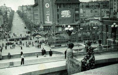 Киев в 1950-е годы - фото строительства Крещатика и жилых массивов