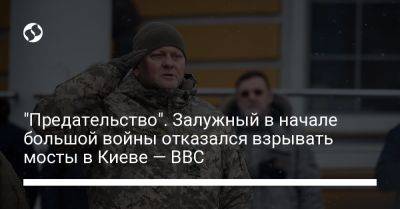 "Предательство". Залужный в начале большой войны отказался взрывать мосты в Киеве — BBC