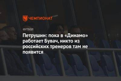 Петрушин: пока в «Динамо» работает Бувач, никто из российских тренеров там не появится