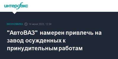 "АвтоВАЗ" намерен привлечь на завод осужденных к принудительным работам