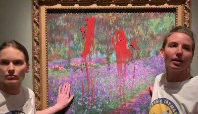 Экоактивисты опять облили краской произведение искусства, в этот раз — картину Моне в Стокгольме