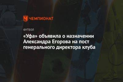 «Уфа» объявила о назначении Александра Егорова на пост генерального директора клуба