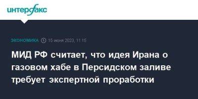 Александр Панкин - МИД РФ считает, что идея Ирана о газовом хабе в Персидском заливе требует экспертной проработки - smartmoney.one - Москва - Россия - Иран - Туркмения - Катар