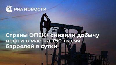 МЭА: страны ОПЕК+ снизили добычу нефти в мае до 36,86 миллиона баррелей в сутки
