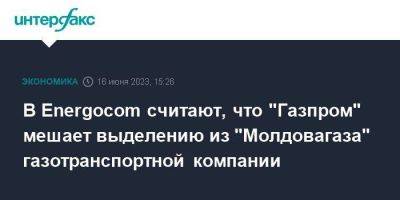 В Energocom считают, что "Газпром" мешает выделению из "Молдовагаза" газотранспортной компании