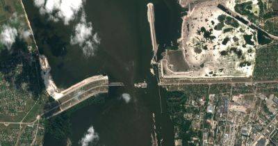 В сети появились новые спутниковые снимки разрушенной Каховской ГЭС (фото) - focus.ua - Россия - Украина - Крым - Херсонская обл.