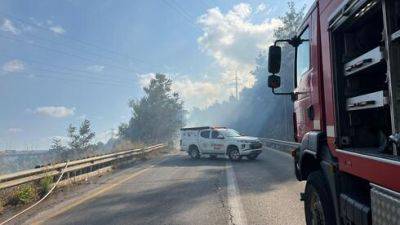 Крупный пожар на въезде в Иерусалим возле шоссе № 1