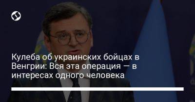 Кулеба об украинских бойцах в Венгрии: Вся эта операция — в интересах одного человека