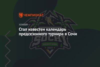 Стал известен календарь предсезонного турнира в Сочи - championat.com - Россия - Сочи - Sochi