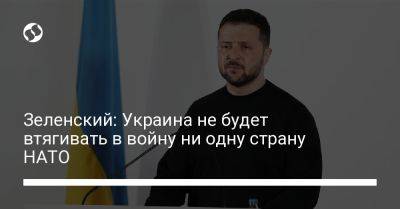 Зеленский: Украина не будет втягивать в войну ни одну страну НАТО