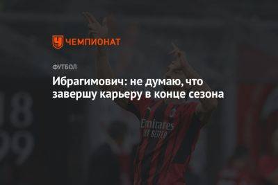 Ибрагимович: не думаю, что завершу карьеру в конце сезона