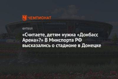 «Считаете, детям нужна «Донбасс Арена»?» В Минспорта РФ высказались о стадионе в Донецке
