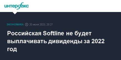Российская Softline не будет выплачивать дивиденды за 2022 год