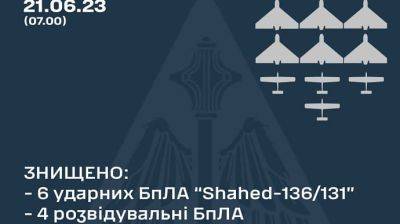 Ночью над Хмельницкой областью воздушники уничтожили 6 "Шахедов"