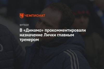 В «Динамо» прокомментировали назначение Лички главным тренером
