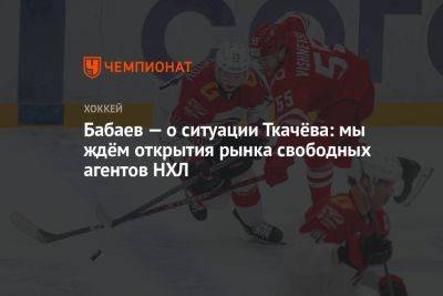 Бабаев — о ситуации Ткачёва: мы ждём открытия рынка свободных агентов НХЛ