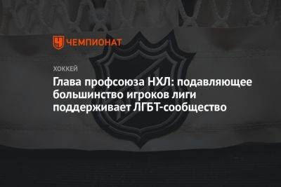 Иван Проворов - Глава профсоюза НХЛ: подавляющее большинство игроков лиги поддерживает ЛГБТ-сообщество - championat.com