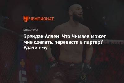 Хамзат Чимаев - Брендан Аллен: что Чимаев может мне сделать, перевести в партер? Удачи ему - championat.com
