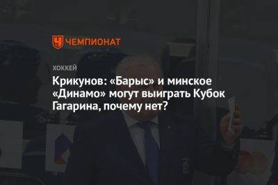 Крикунов: «Барыс» и минское «Динамо» могут выиграть Кубок Гагарина, почему нет?