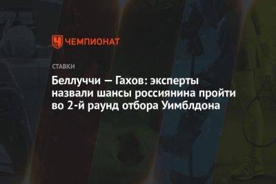 Беллуччи — Гахов: эксперты назвали шансы россиянина пройти во 2-й раунд отбора Уимблдона