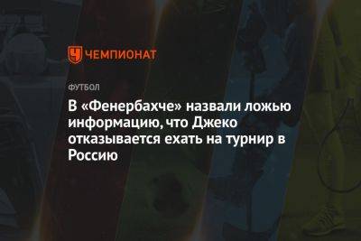 В «Фенербахче» назвали ложью информацию, что Джеко отказывается ехать на турнир в Россию