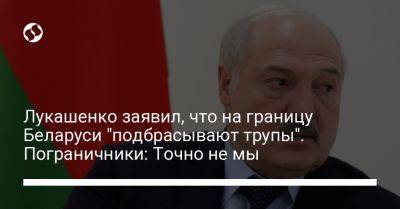 Лукашенко заявил, что на границу Беларуси "подбрасывают трупы". Пограничники: Точно не мы